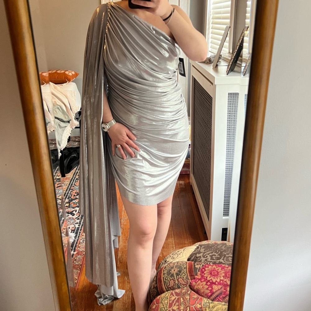 DIANA PICKLEBALL DRESS W/ SLEEVE Silver Large